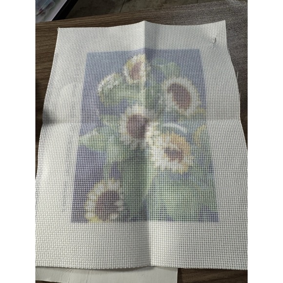 Vtg Dimensions Harvest Of Gold No Count Cross Stitch Kit 5"x7" Sunflowers #6685 - Picture 7 of 8
